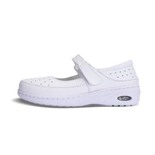 FEIYING Cow Split Leather Loafers Women's White