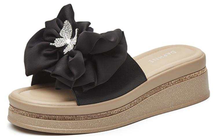 DAPHNE DAPHNE Slide Slippers Women's Black/Ecru