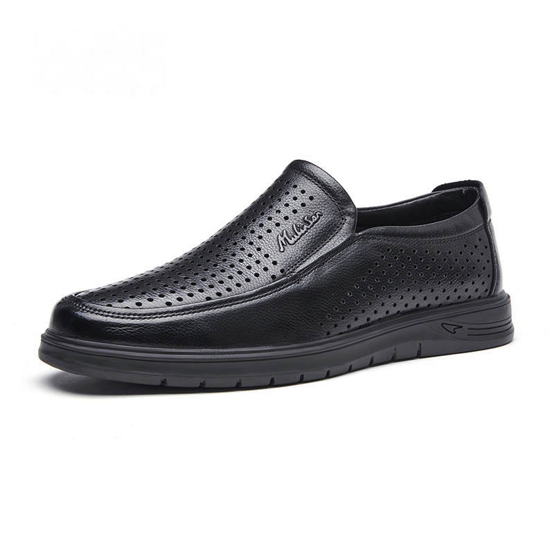 Mulinsen Top Grain Cow Leather Casual Shoes Men's Black