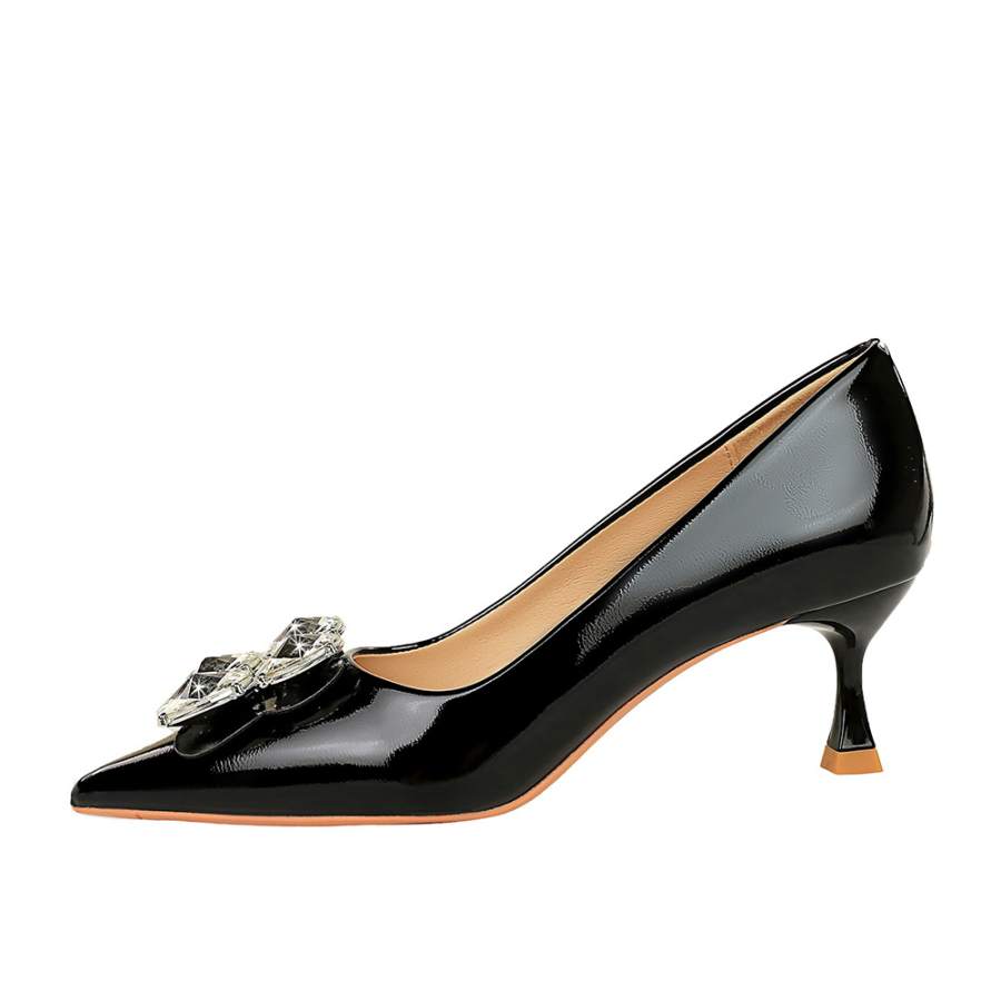 QITUMAUL Patent Leather Slim Heel High Heels Women's
