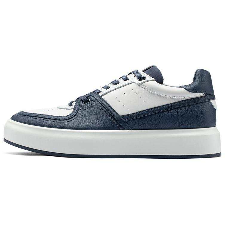 Ecco Street ACE Cow Leather Low top Skateboard Shoes Men's Blue White