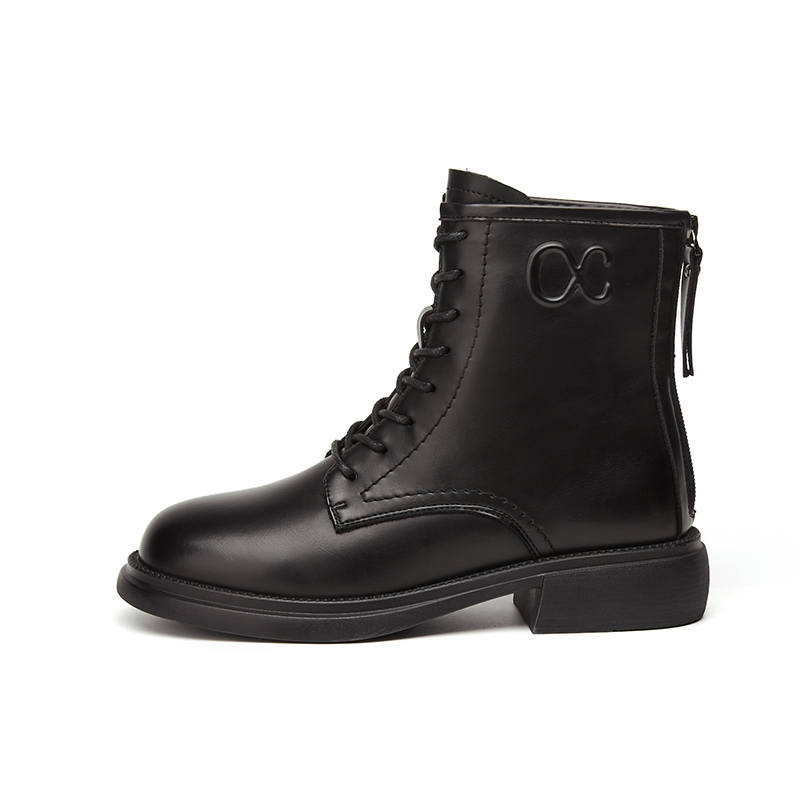 DAPHNE DAPHNE PU Short Combat Boots Women's