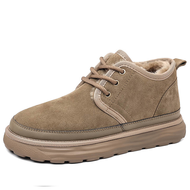 Mulinsen Cow Suede Thermal Slip Resistant Comfortable Short Snow Boots Men's