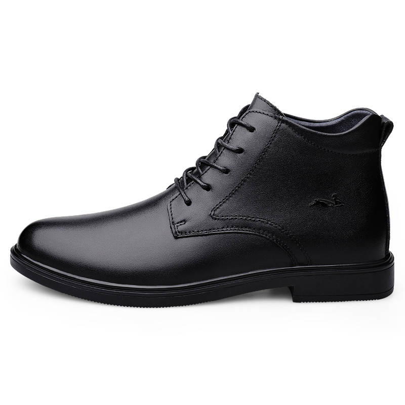 YINGLUNQISHI Cow Split Leather Casual Shoes Men's Black