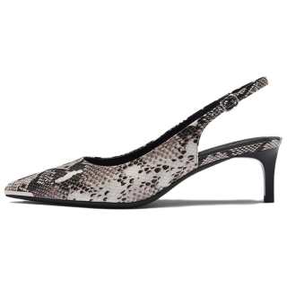 Le Saunda Cow Leather High Heels Women's Black Gray