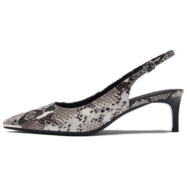 Le Saunda Cow Leather High Heels Women's Black Gray
