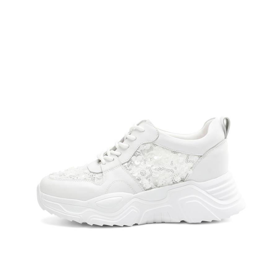 BOERDIQI Cow Leather Low top Casual Shoes Women's White