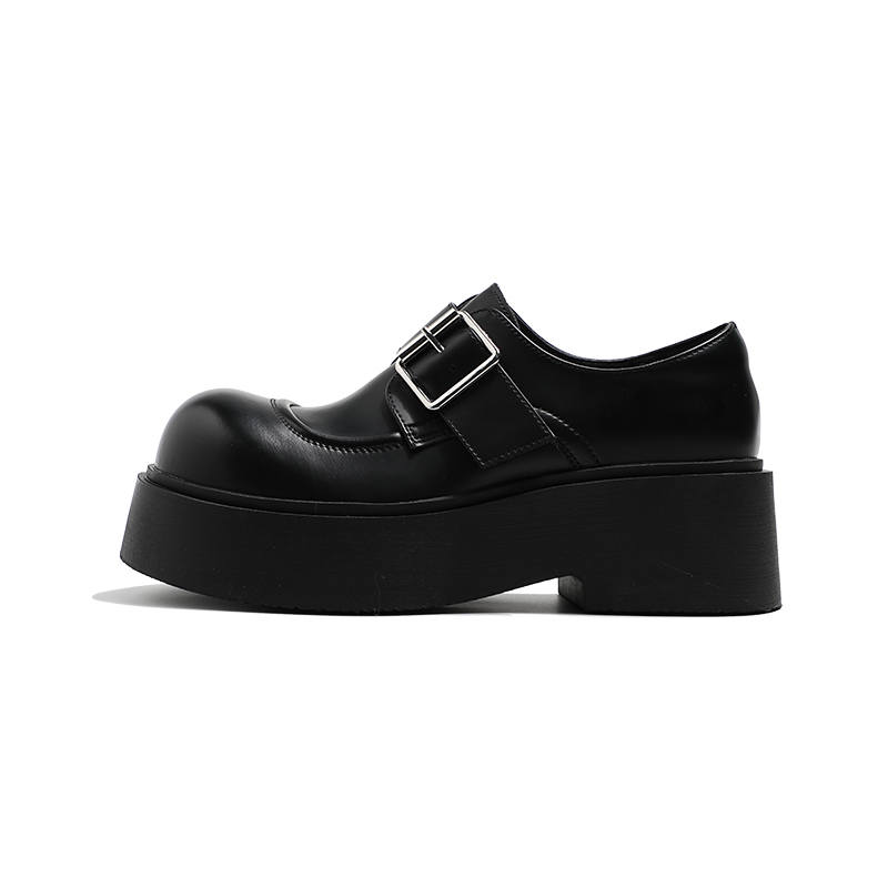 MIS. DANNY Cow Split Leather Loafers Women's Black