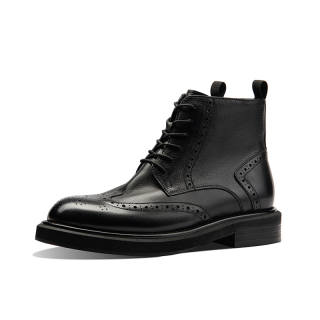Bansley Top Grain Cow Leather Short Combat Boots Men's
