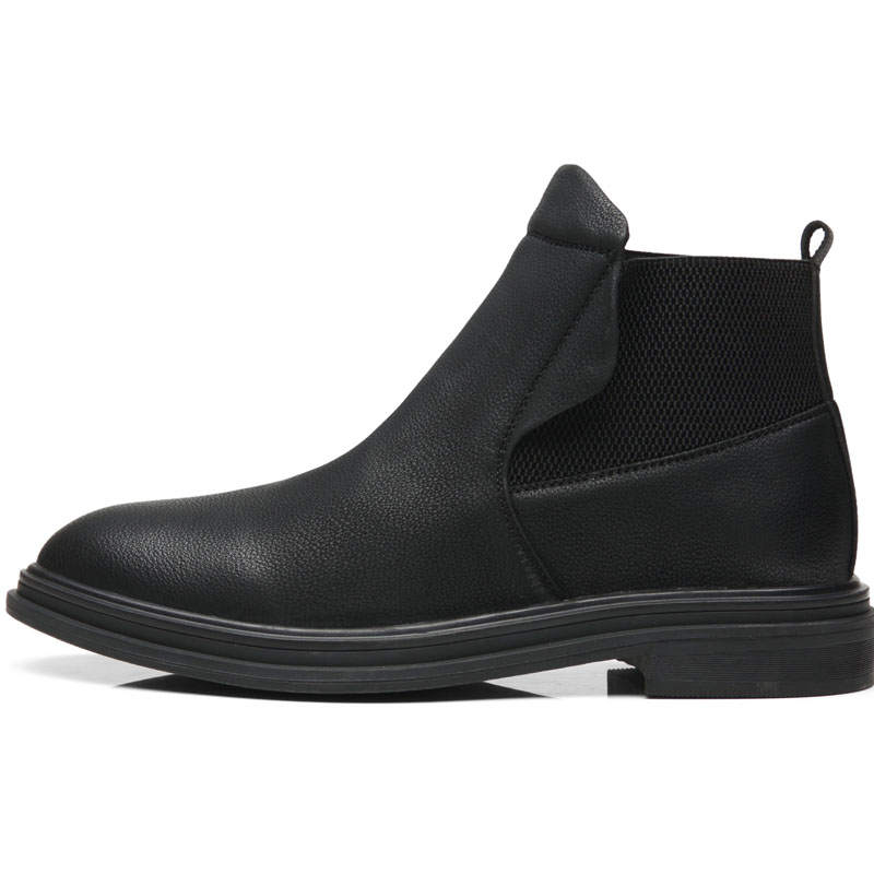 PINYI PINYI Microfiber Leather Short Combat Boots Men's Black