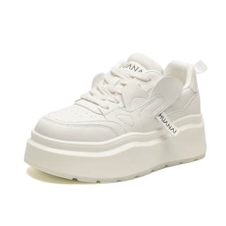 HUANAI Synthetic Leather Low top Skateboard Shoes Women's White