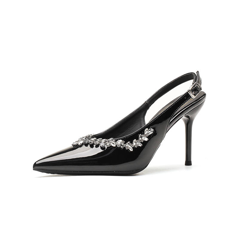 DUNNU Patent Leather Slim Heel High Heels Women's