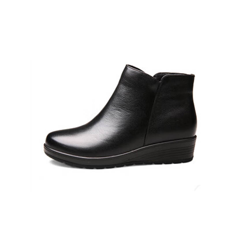 AOKANG Winter Fleece Lined Thermal Insulated High Top Shoes Ankle Boots Women's Black