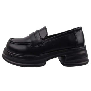 Kalinsd Microfiber Leather Loafers Women's Black