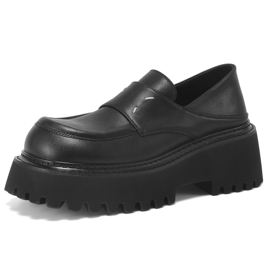 D:FUSE SCANDINAVIA D FUSE SCANDINAVIA Cow Split Leather Loafers Women's Black