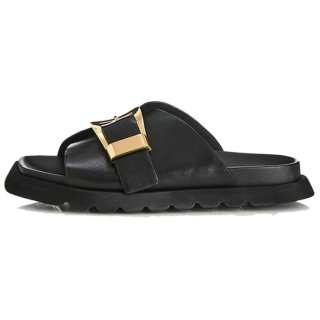 ALIAS MAE Rubber Sole Slip Resistant Odor Resistant Slide Slippers Women's Black