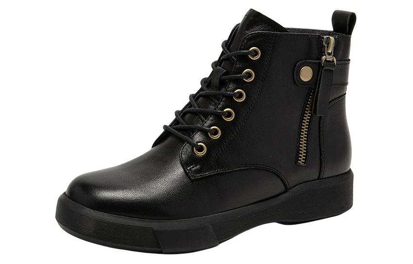 Satchi Satchi Leather Short Combat Boots Women's
