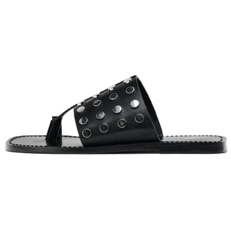 ZARA Rubber Slide Slippers Women's Black