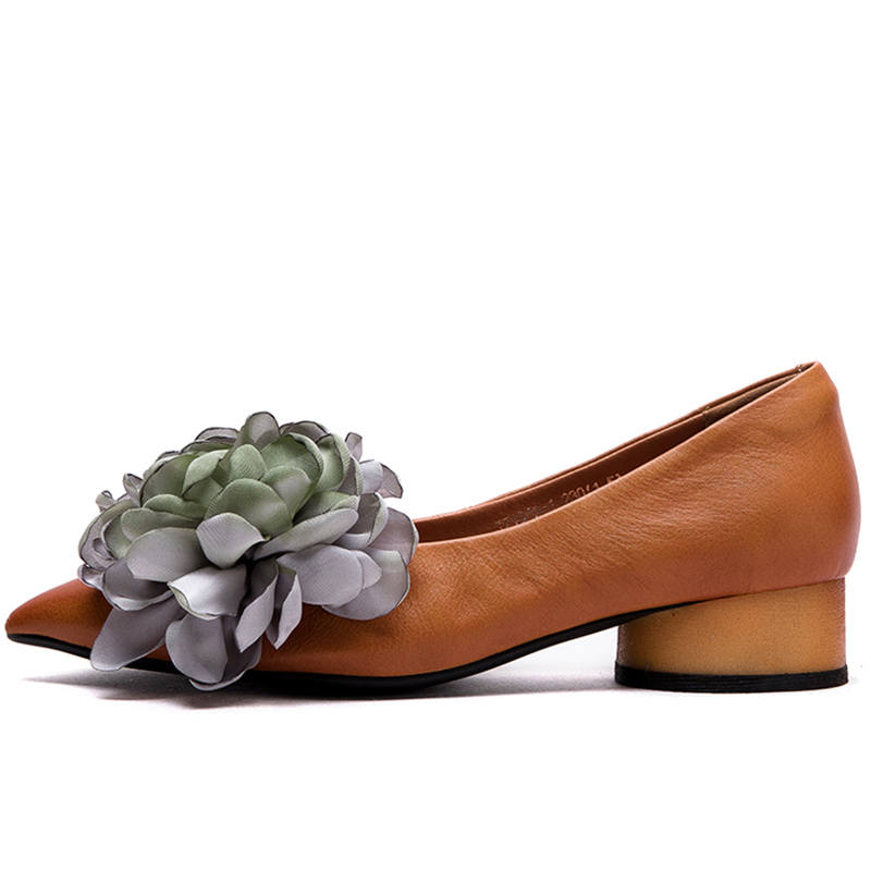 JIEZHOU Top Grain Cow Leather Women's Casual Shoes 3cm Women's