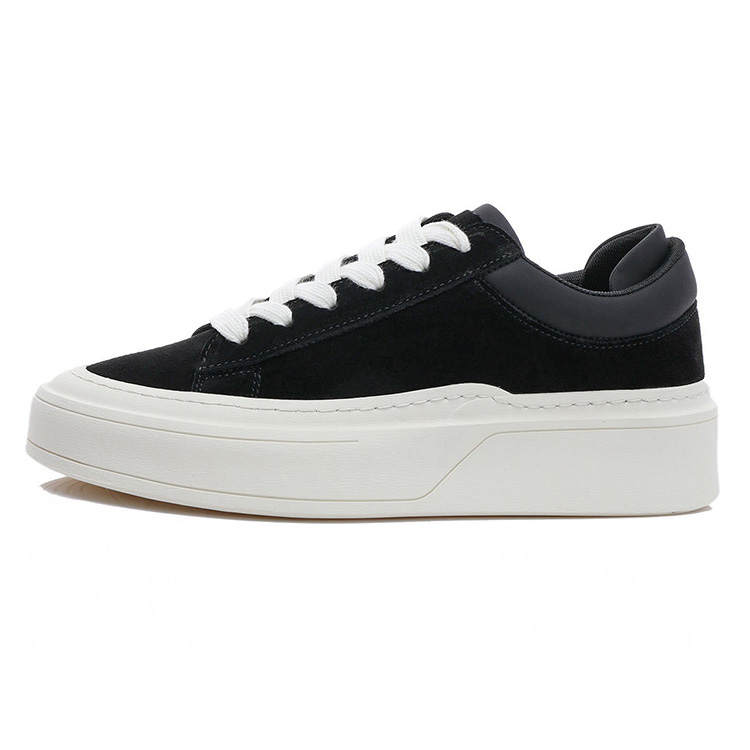 ZUOSAISI Cow Leather Abrasion Resistant Abrasion Resistant Low top Skateboard Shoes Men's Black