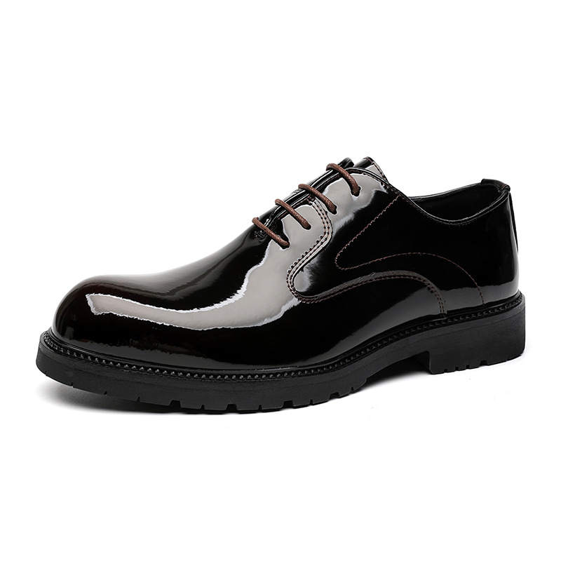 V05 Casual Leather Shoes Men's Low Top Burgundy