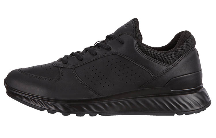 Ecco Exostride Leather Cushioning Slip Resistant Abrasion Resistant Low top Athletic Shoes Men's Black