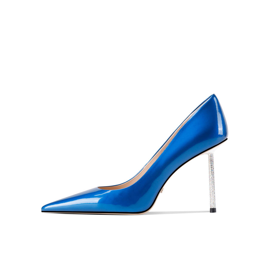 Shesrim Patent Leather Slim Heel High Heels 8.5cm Women's