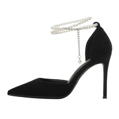 TADSW Suede High Heels 8cm Women's Black