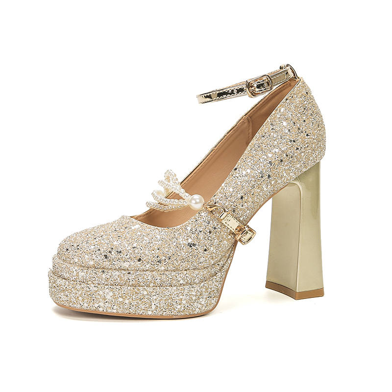 Bamiti Chunky Heel High Heels 11cm Women's