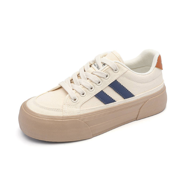 PAUL FRANK Lightweight Abrasion Resistant Breathable Coverage Low top Canvas Shoes Women's Apricot