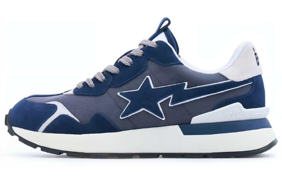 A BATHING APE A BATHING APE ROAD STA EXPRESS Slip Resistant Slip Resistant Low top Sports Casual Shoes Men's Blue