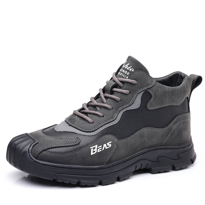 DAGUANGUIREN Work Boots Men's High Top Gray
