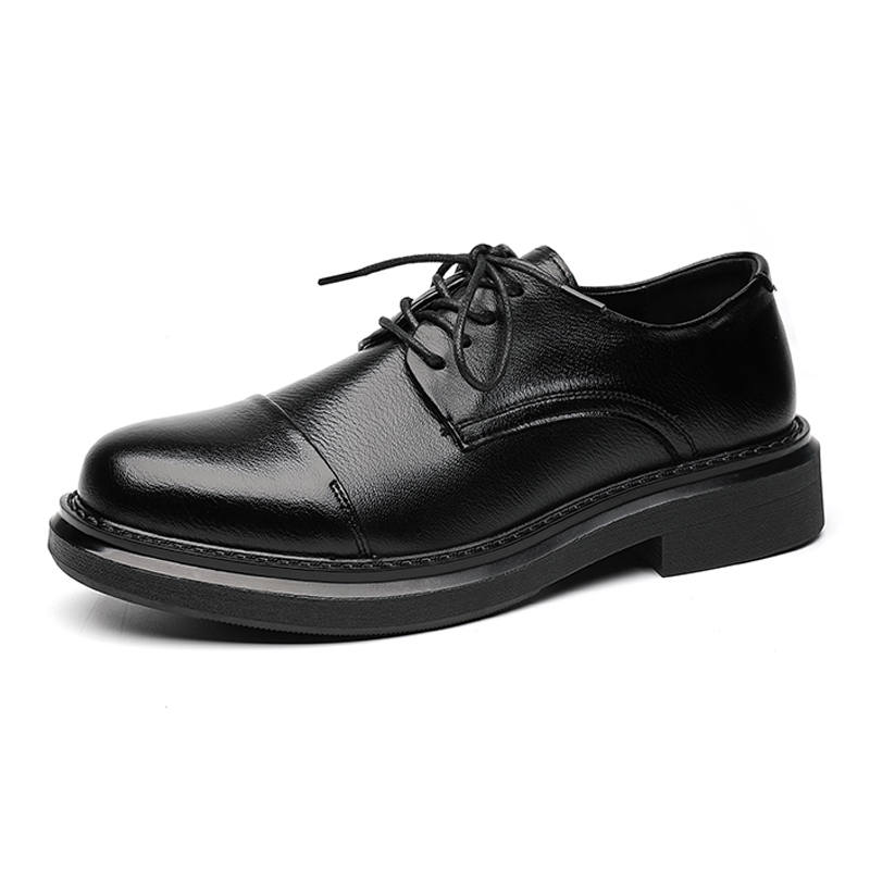 V05 Casual Leather Shoes Men's Low Top Black