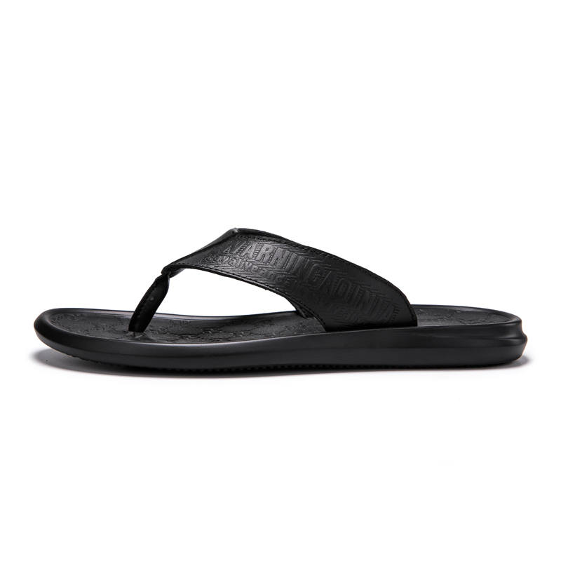 YIMINU Rubber Sole Slip Resistant Slip Resistant Flip Flops Men's Black