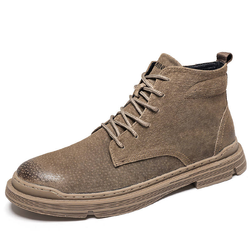 YIMINU Short Mid Calf Combat Boots Men's