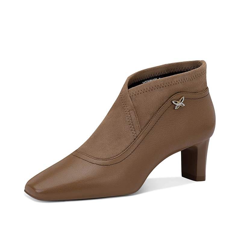 JESSICA SOPHIA Sheepskin Ankle Boots 5CM Women's