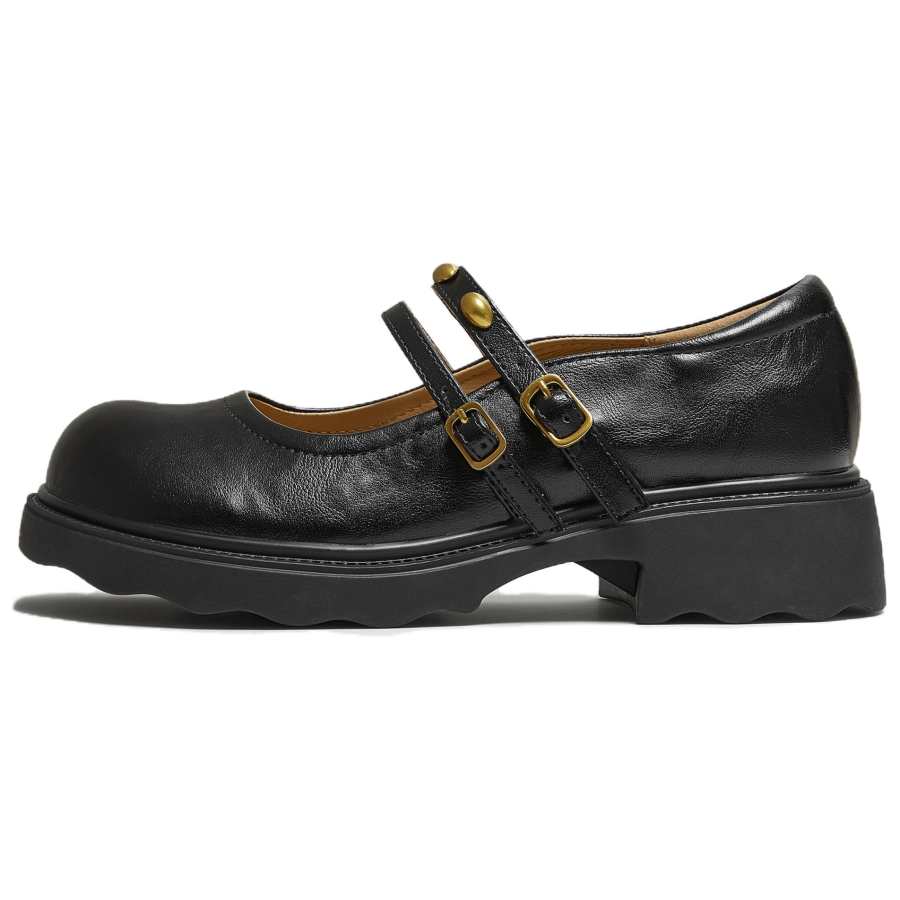 Tata Candy Bean Loafers Block Heel Mary Jane Shoes Medium Heel Women's