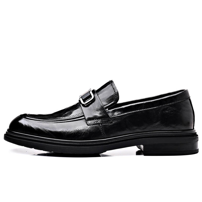 KACHILANG Cow Split Leather Dress Shoes Men's Black