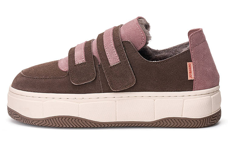 Joy&Mario Vintage Fleece Lined Platform Thermal Height Increasing Low top Skateboard Shoes Women's