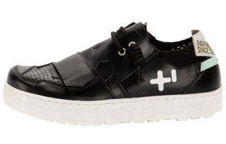 OTZSHOES Cow Leather Stylish Skateboarding Shoes Unisex Black