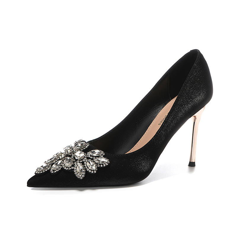 ZUOMILUO Silk Slim Heel High Heels Women's