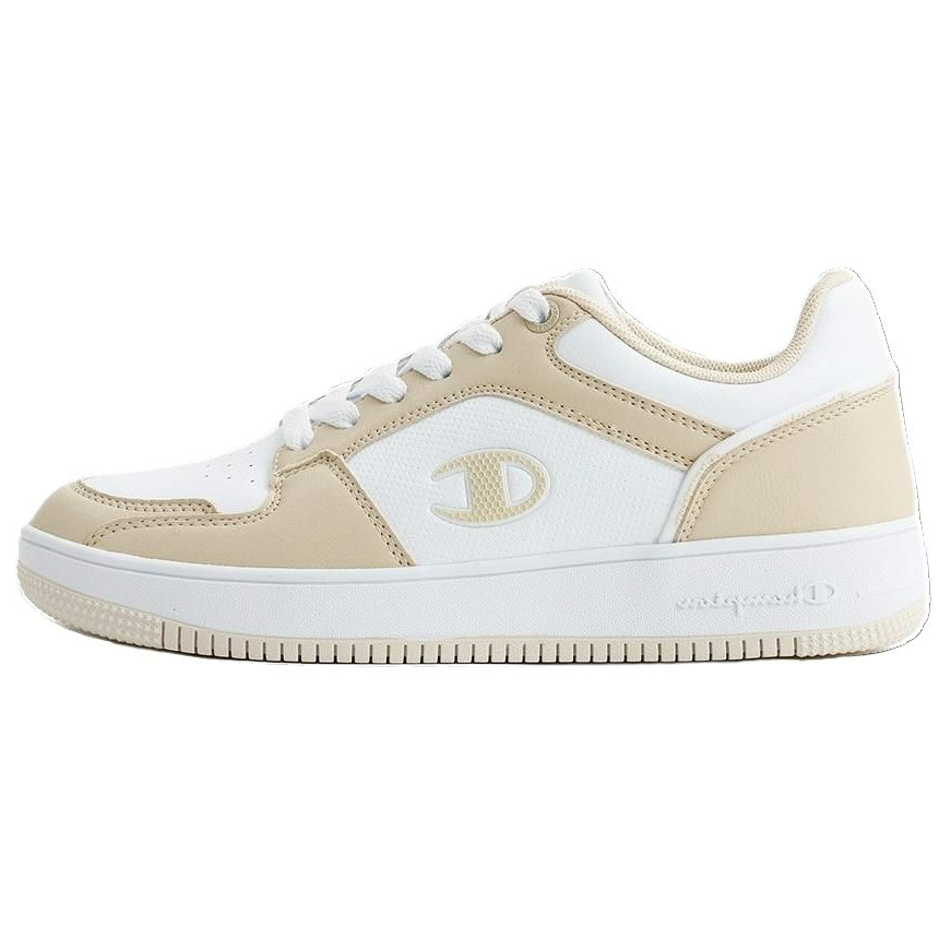 Champion Synthetic Leather Fashion Trend Slip Resistant Low top Skateboard Shoes Women's Ecru