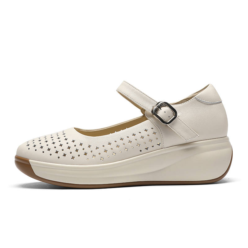 ZHR Top Grain Cow Leather Women's Casual Shoes 5CM Women's