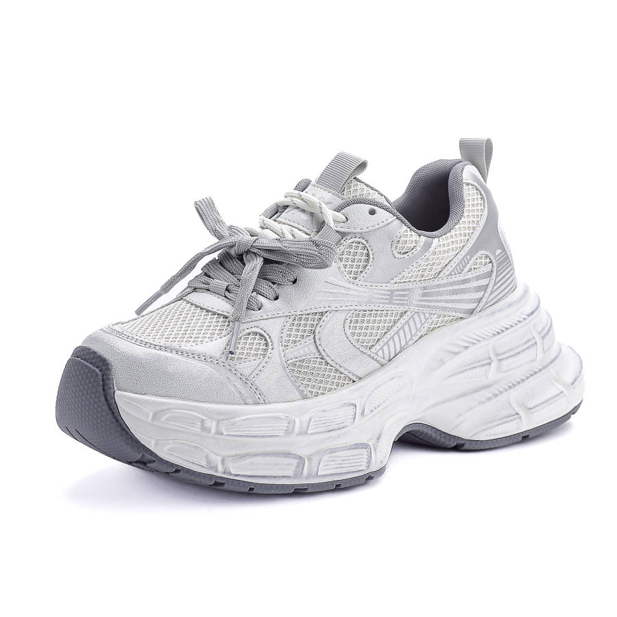 POOQ Cow Leather Low top Chunky Sneakers Women's