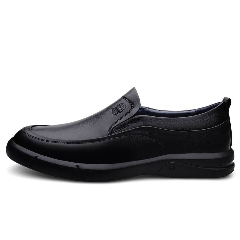 LAORENTOU Cow Leather Casual Shoes Men's Black