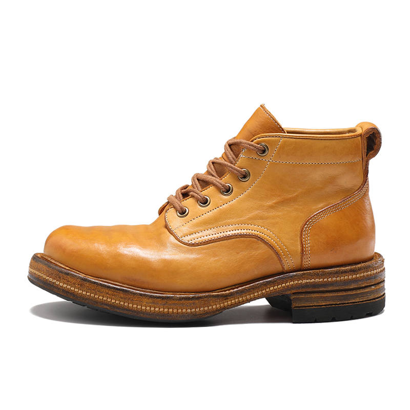 IGESHI IGESHI Horse Leather Short Combat Boots Men's