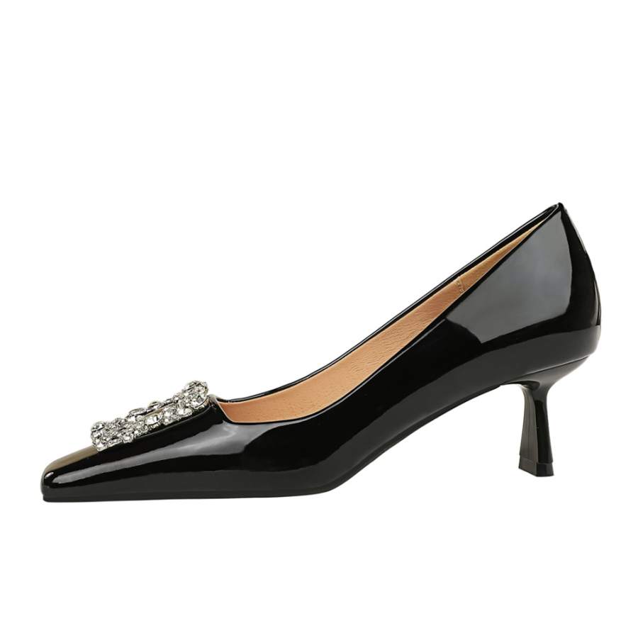 QITUMAUL Patent Leather Slim Heel High Heels Women's