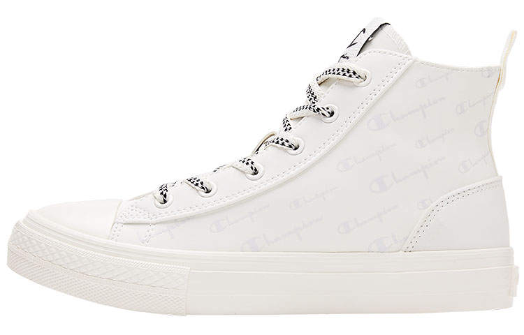 Champion Canvas Shoes Unisex High Top Milk White/Rain Mist Gray