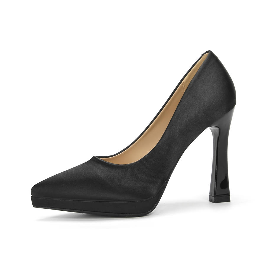 Zubumei Silk Chunky Heel High Heels Women's