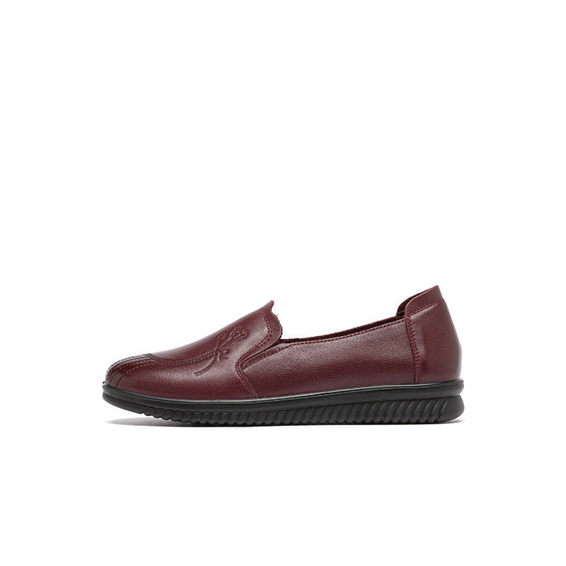 RED DRAGONFLY Cow Leather Soft And Comfortable Casual Shoes 3cm Women's Burgundy